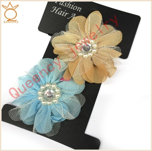 2015 New custom design voile flower style hairgrip Yiwu factory