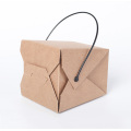 Simple Design Handle Kraft Paper Portable Lunch Box