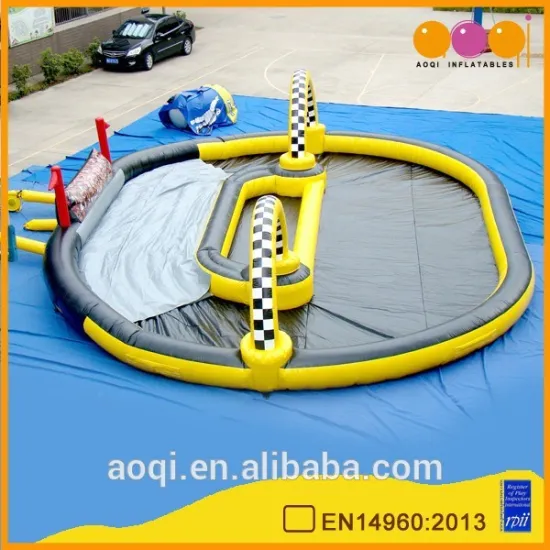 AOQI outdoor bumper car inflatable racing track rolling ball race track for amusement park