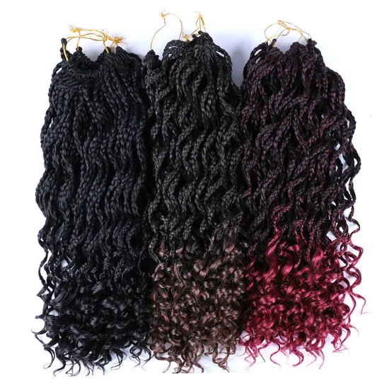 20 inch senegalese twist hair synthetic crochet braid hair extension curly box braiding crochet twist box braid hair