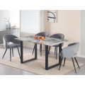 Silla de comedor de ensamblaje fácil contemporáneo en gris claro