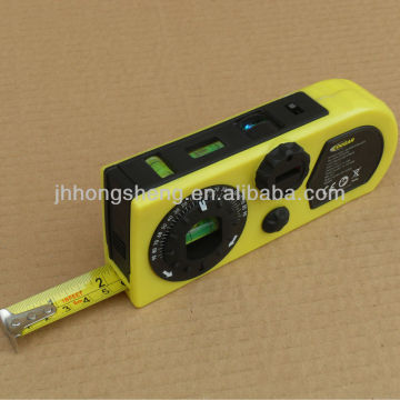Laser spirit levels with calculator tape measure