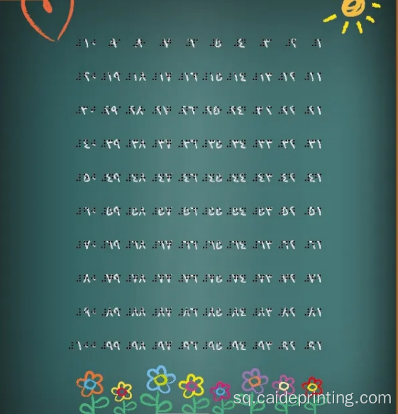 Seti i 3 posterave të plastifikuar të letrës me letër braille