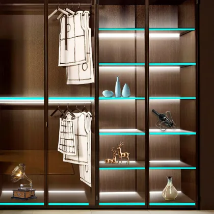 LED Glass Laminate Light Cabinet Partition