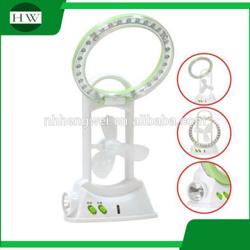 3 in 1 electirc 1+24 LED fan light rechargeable electric fan with flashlight desk lamp USB fan for emergency