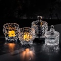 Decoración de contenedores de moda jarras de vela de vidrio al por mayor