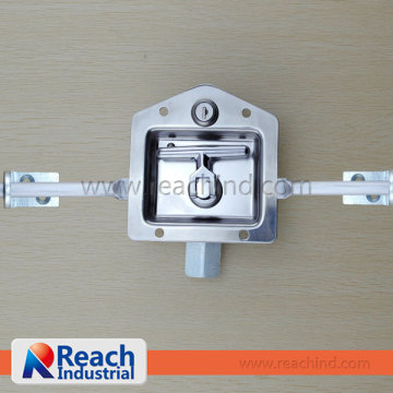 Polished Stainless Steel Key-Locking Recessed Folding T Handle Tool Box Latch