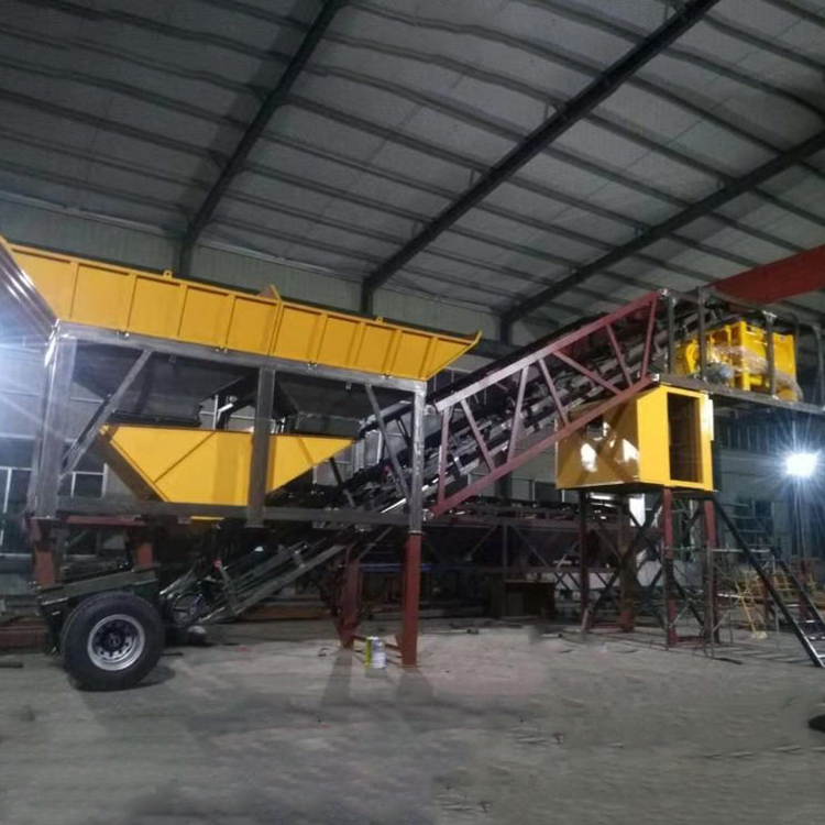 Efficiency 25m3/h mobile concrete batching mixing plant