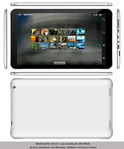 10.1 tums HD Tablet PC, Rockchip Rk3026 Dual Core