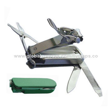 Stainless steel nail clipper with key chain