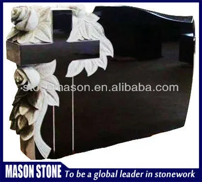 black design celtic cross carving headstone