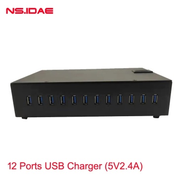 12-port desktop ukuran keluarga USB Rapid Charger