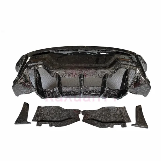 Modifiable and Upgradable McLaren 540C/570S/600LT Rear Bumper Diffuser in Hot Pressed Forged Grain Dry Carbon Fiber