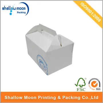 Customized Glossy White Paper Food Packaging Box Manufacturer With handle