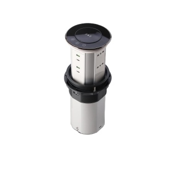 IP65 Waterproof Tuya App Controlled Automatic Kitchen Pop-Up Table Socket with Wireless Charging and Type A+C USB Ports