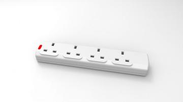 4 gangs UK extension sockets