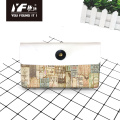 Custom nostalgic label style PU leather handbag cosmetic bag pencil case&bag multifunctional bag