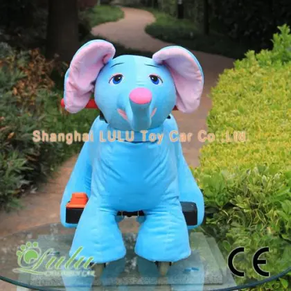 blue elephant ride car