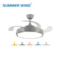 Luxury LED light Modern retractable blades chandelier fan