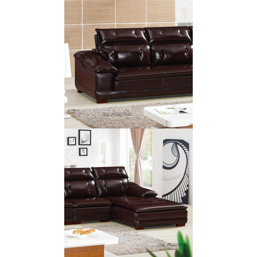 Living Room Furniture Sets Dark brown L shape Living Room Sofa Supplier