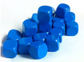 16mm Blank Dice Blue opaque