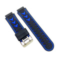 Black and Blue Color Silicone Watch Strap Custom