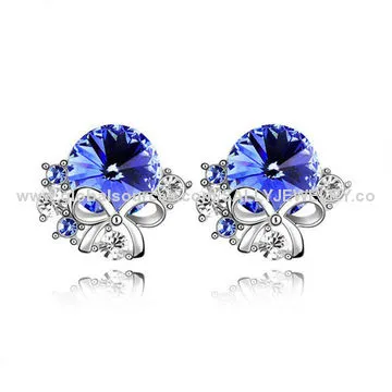 Beautiful Swarovski Crystal Earrings, Various Designs are Accepted