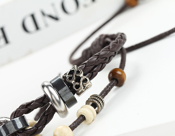 Handmade Weaved Leather Bracelet Men