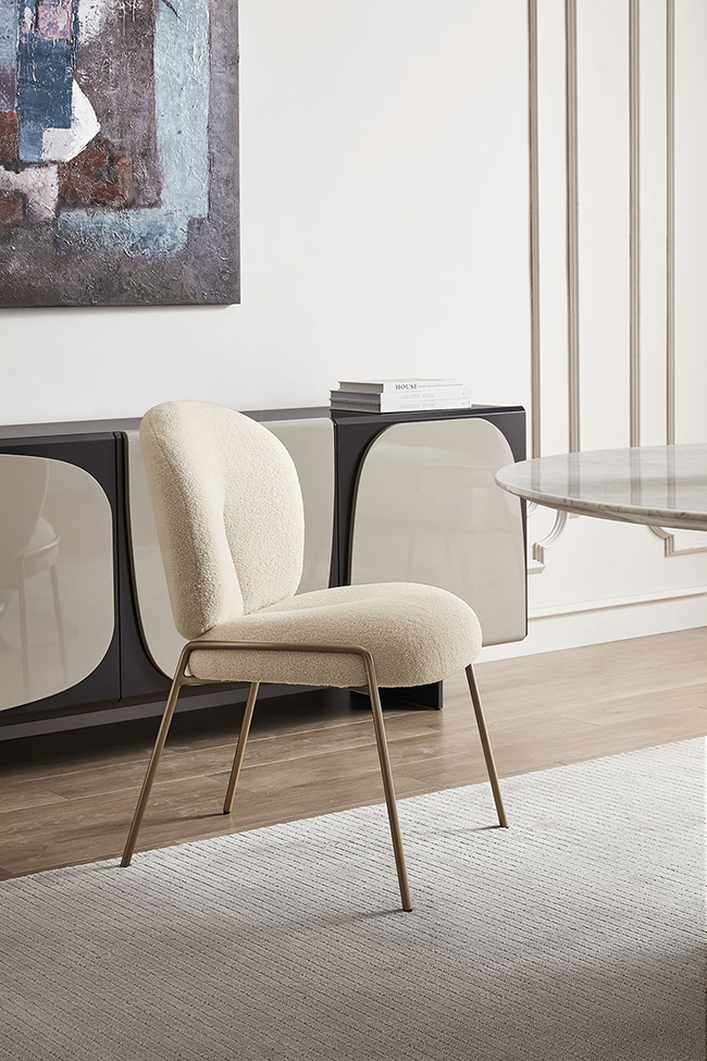 Modern Dining Chair With Metal Legs