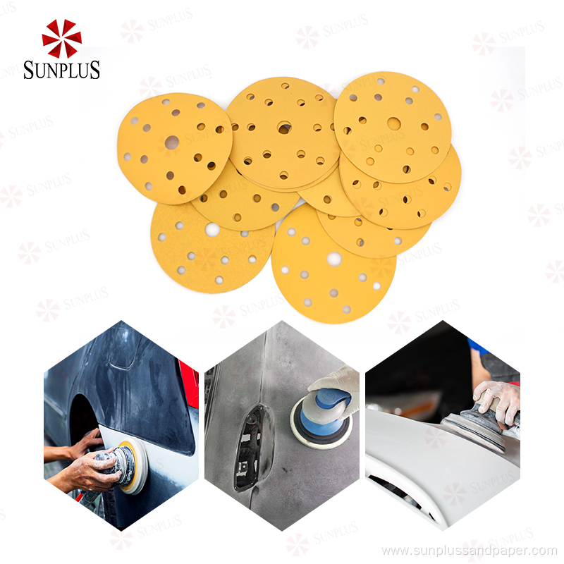 Gold Paper Sanding Disc Car Sandpaper Abrasives