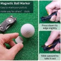 Marcador de bola magnético plegable de metal para golf Divot Tool