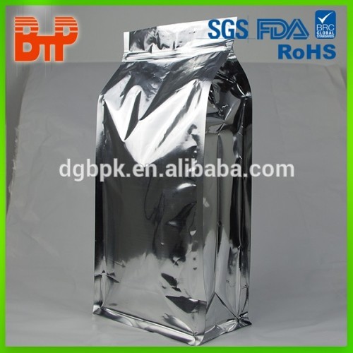 Food grade Flat Bottom Ziplock Bag with aluminum foil