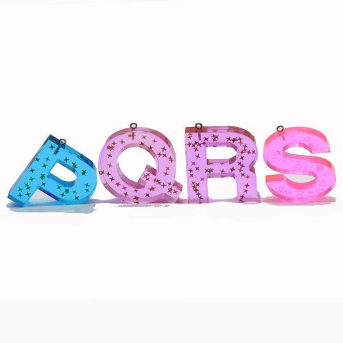 Wholesale Screw Eye Letter Beads Shape Resin Cabochon Handmade Craftwork Decor Hanging Decoration Letter Charms