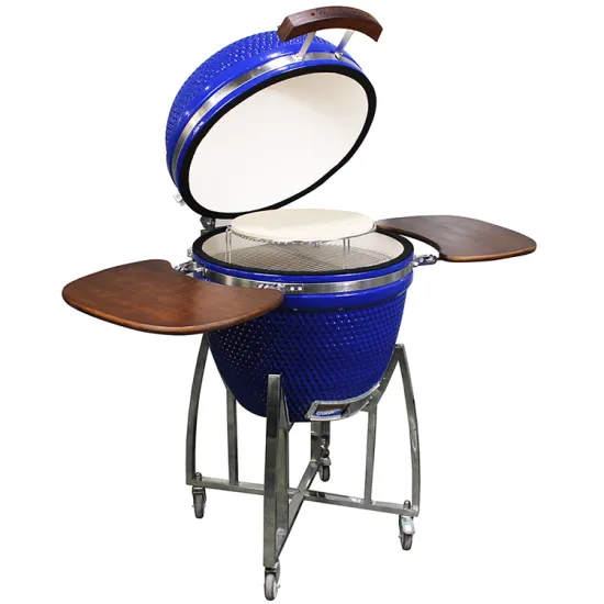 Auplex XL size 23 inch kamado in blue and red color made of ceramic charcoal grill
