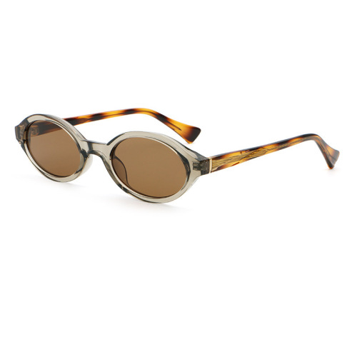 Translucent Neo-Retro Segmented Oval Color-Block Sunglasses