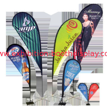 Small Beach Fabric Teardrop Flying Banner Display , Aluminium And Fiberglass Pole
