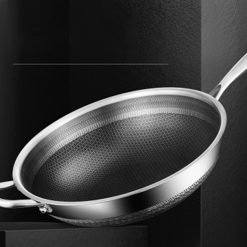 Portable Non-Stick Stainless Steel Frying Pan for Even Heating and Easy Cleanup - Rust Proof