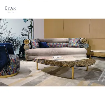 Modern Light Luxury Marble Tea Table Set for Living Room