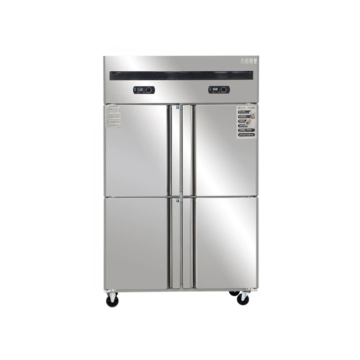 Stainless Steel Commercial Four-Door Freezer with Large Capacity and Double-Temperature