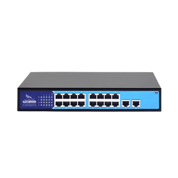 16 Port PoE Switch with 2 1Gbe SFP Ports - 300W for Security Monitoring