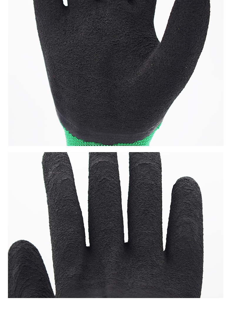 Foamed rubber gloves