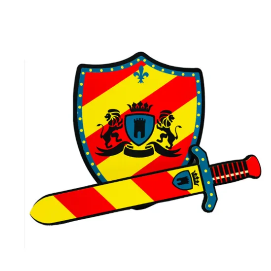 Realistic Soft Pirate Anime EVA Foam Sword and Shield Set for Kids' Cosplay Safety Gear