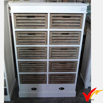 Shabby Cottage White Wooden Cabinet