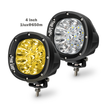 White Amber Auxiliary LED Headlight 650M 4 Inch 45W for Jeep