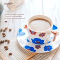 Nordic Cup and Saucer Coffee Tea Cup Mug Ceramic Decal Porcelain Afternoon Tea Set Latte and Cappuccino