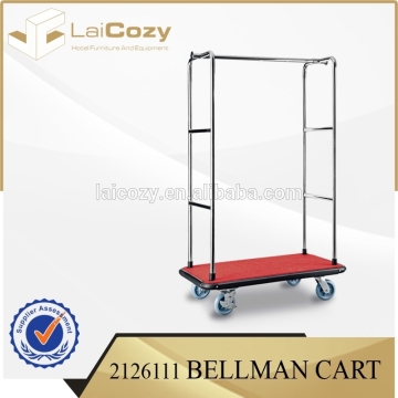 High quality stainless steel luggage trolley for hotel from China supplier/ hotel luggage carts