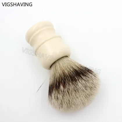 faux ivory hadle silvertip badger shaving brush parker