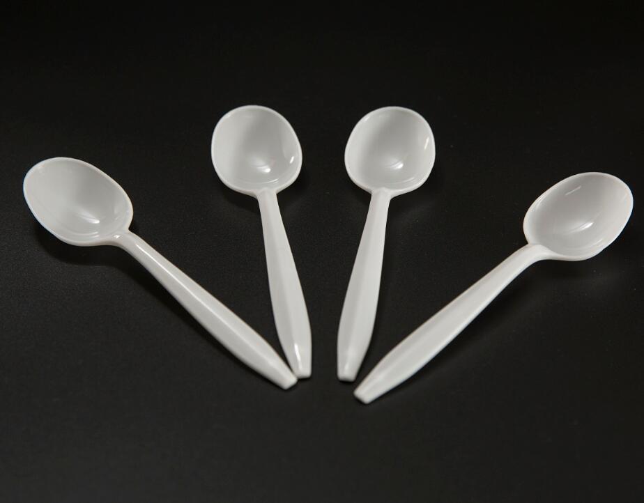 White Disposable Plastic Spoon