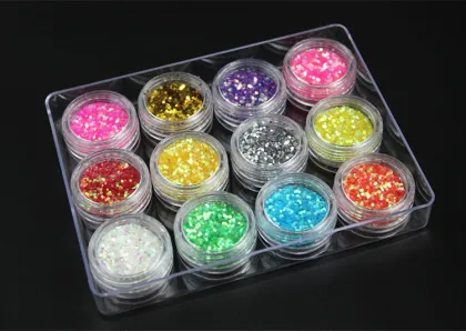 12 Colors Nail Decorations Hexagon Nail Art Supplies Glitter Powder