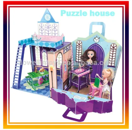 Sweet Puzzle house child toys 3D DIY house
